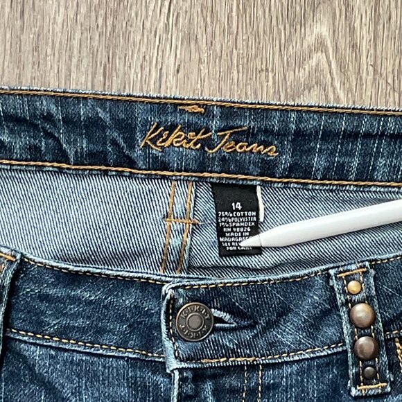 KeKit Vintage‎ Retro Denim Blue Jeans Bootcut Size 14 - Picture 2 of 7